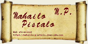 Mahailo Pištalo vizit kartica